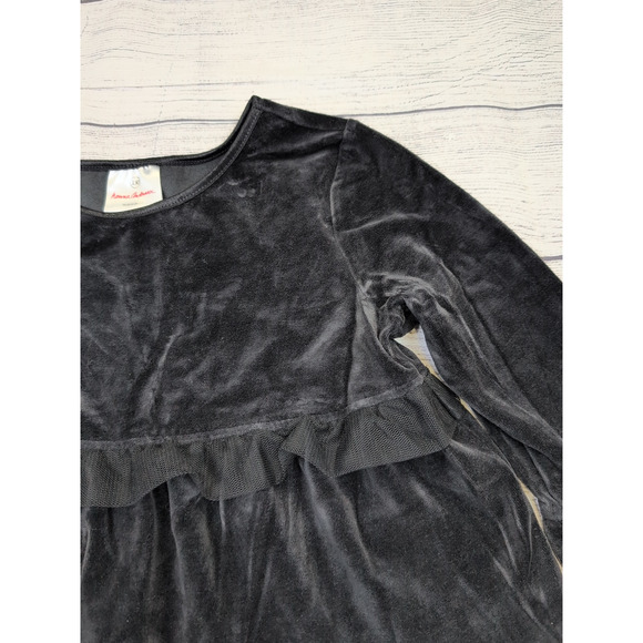 8 Hanna Andersson Black Velour Twirl Dress - Picture 2 of 6